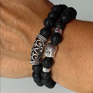 ☀️2/$36☀️Lava Bead Buddha Bracelet Set